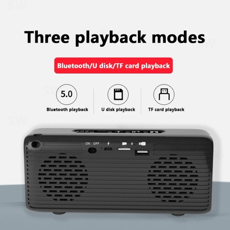 T&G TG174 TWS Mmirror Bluetooth Speaker, Support Alarm Clock / Time & Temperature Display / Micro SD Card / FM / MP3(Gray) - Desktop Speaker by T&G | Online Shopping UK | buy2fix