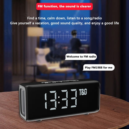 T&G TG174 TWS Mmirror Bluetooth Speaker, Support Alarm Clock / Time & Temperature Display / Micro SD Card / FM / MP3(Green) - Desktop Speaker by T&G | Online Shopping UK | buy2fix
