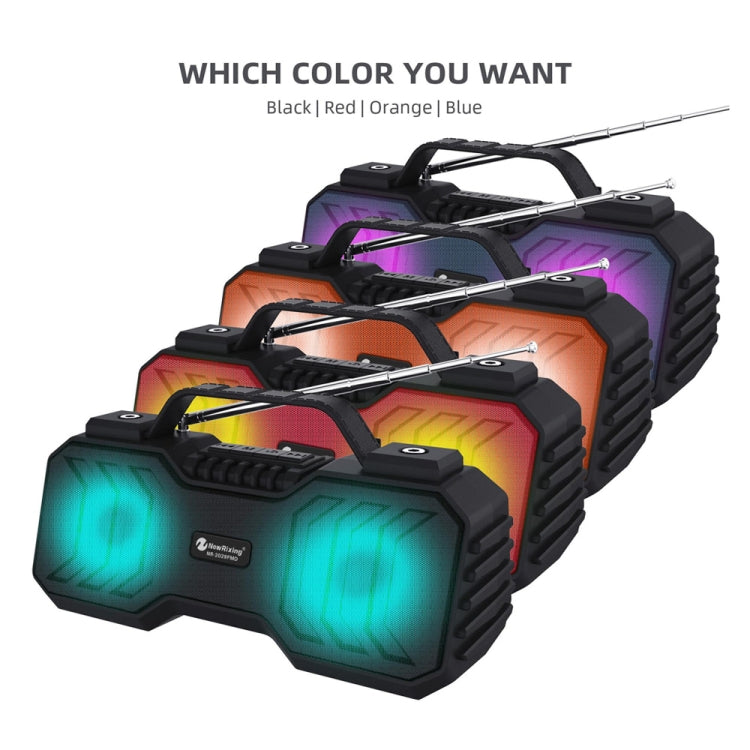 NewRixing NR-2029FMD TWS LED Flashlight Bluetooth Speaker, Support TF Card / FM / 3.5mm AUX / U Disk / Hands-free Calling(Black) - Desktop Speaker by NewRixing | Online Shopping UK | buy2fix
