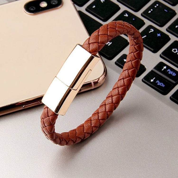 XJ-28 3A USB to 8 Pin Creative Bracelet Data Cable, Cable Length: 22.5cm(Brown) - Multifunction Cable by buy2fix | Online Shopping UK | buy2fix