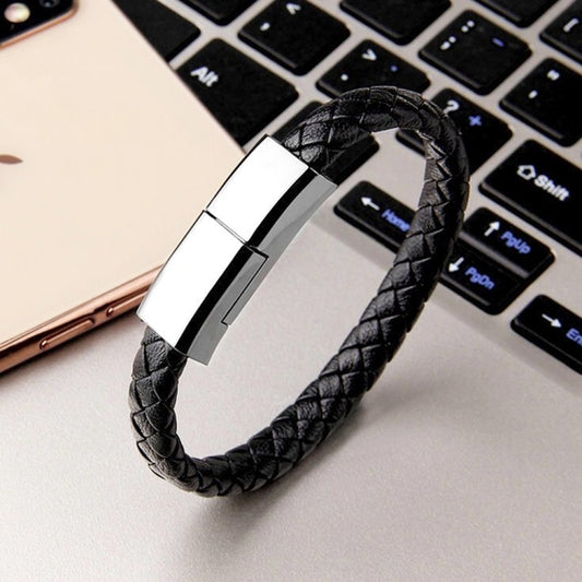 XJ-28 3A USB to 8 Pin Creative Bracelet Data Cable, Cable Length: 22.5cm(Black) by buy2fix