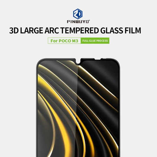For Xiaomi Poco M3 PINWUYO 9H 3D Curved Full Screen Explosion-proof Tempered Glass Film(Black) by PINWUYO