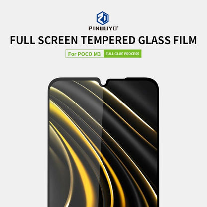 For Xiaomi Poco M3 PINWUYO 9H 2.5D Full Screen Tempered Glass Film(Black) -  by PINWUYO | Online Shopping UK | buy2fix