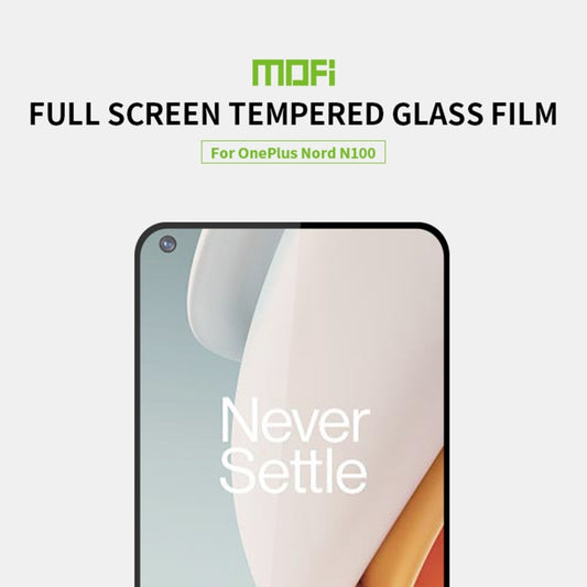 For OnePlus Nord N100 MOFI 9H 2.5D Full Screen Tempered Glass Film(Black) by MOFI