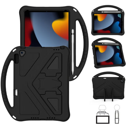 For iPad 10.2 2021 / 2020 / 2019 EVA Flat Anti Falling Protective Case Shell with Holder(Black) - iPad 10.2 Cases by buy2fix | Online Shopping UK | buy2fix