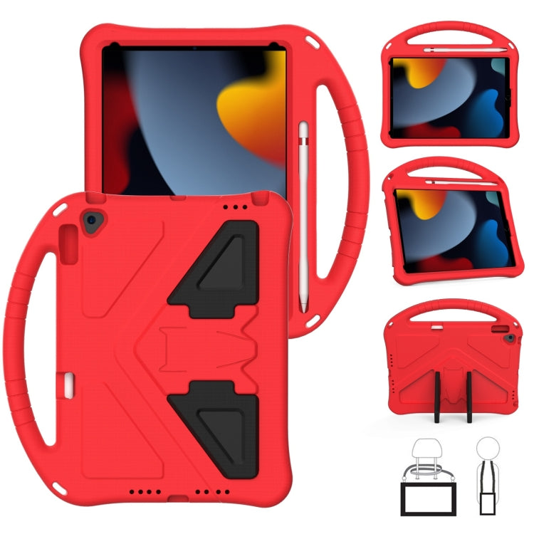 For iPad 10.2 2021 / 2020 / 2019 EVA Flat Anti Falling Protective Case Shell with Holder(Red) - iPad 10.2 Cases by buy2fix | Online Shopping UK | buy2fix