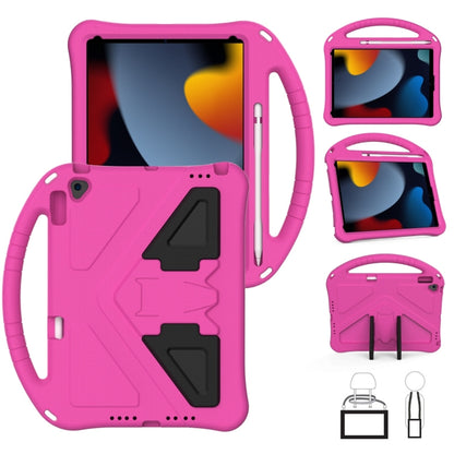 For iPad 10.2 2021 / 2020 / 2019 EVA Flat Anti Falling Protective Case Shell with Holder(RoseRed) - iPad 10.2 Cases by buy2fix | Online Shopping UK | buy2fix