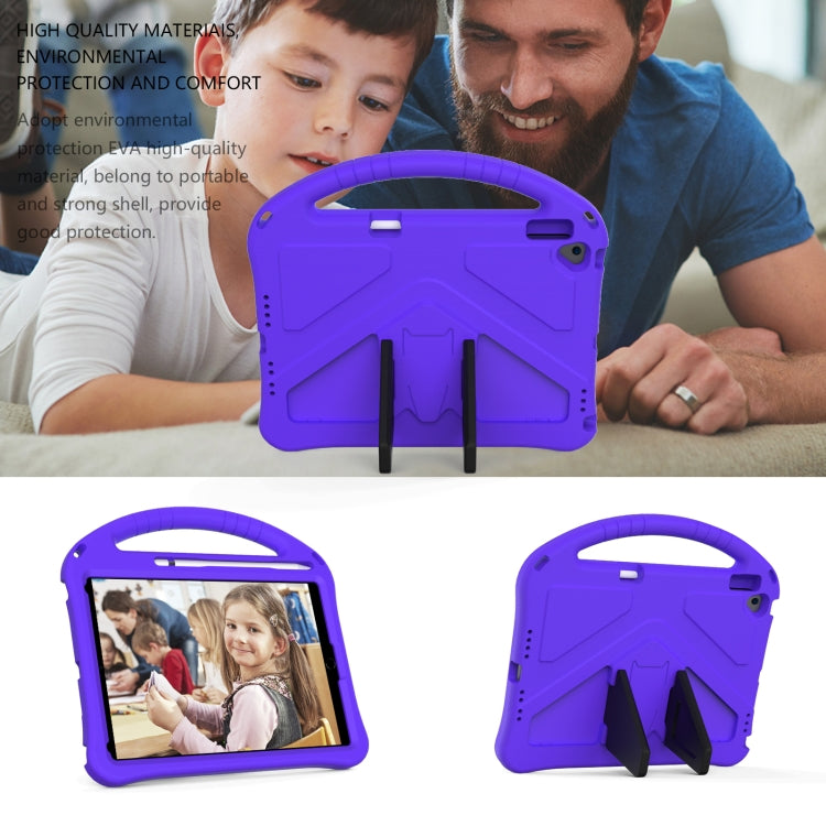 For iPad 10.2 2021 / 2020 / 2019 EVA Flat Anti Falling Protective Case Shell with Holder(Purple) - iPad 10.2 Cases by buy2fix | Online Shopping UK | buy2fix
