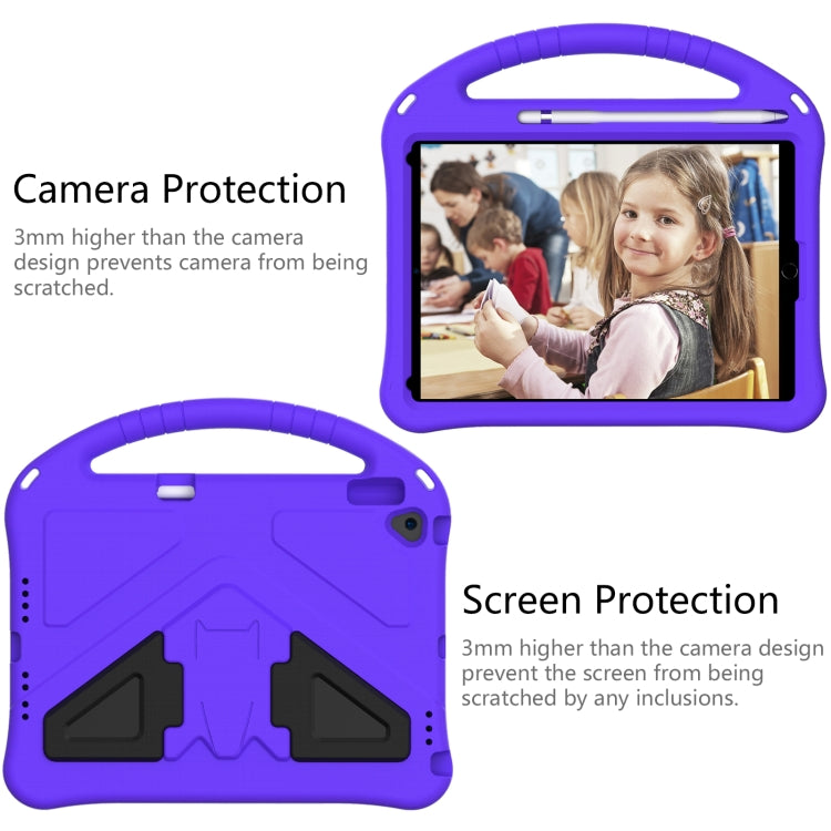 For iPad 10.2 2021 / 2020 / 2019 EVA Flat Anti Falling Protective Case Shell with Holder(Purple) - iPad 10.2 Cases by buy2fix | Online Shopping UK | buy2fix