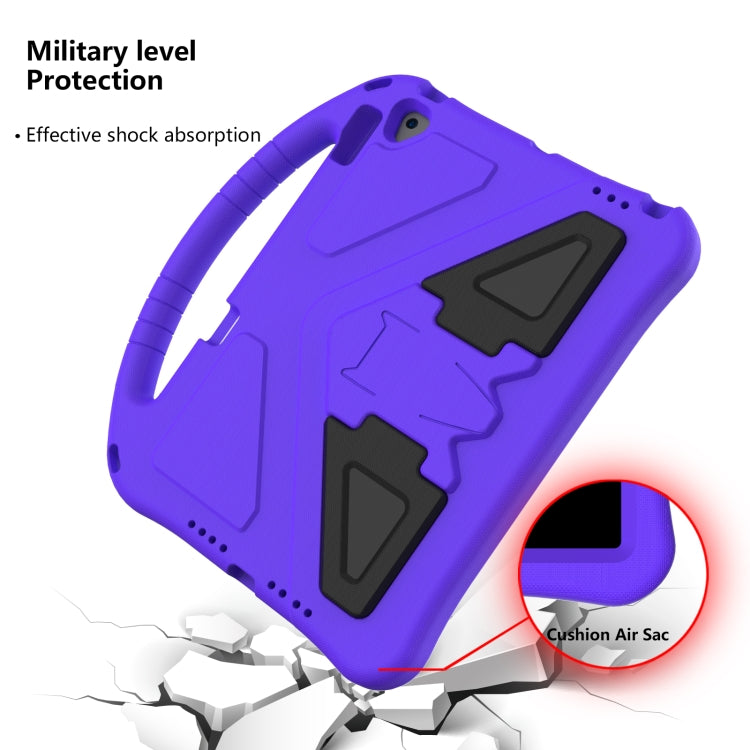 For iPad 10.2 2021 / 2020 / 2019 EVA Flat Anti Falling Protective Case Shell with Holder(Purple) - iPad 10.2 Cases by buy2fix | Online Shopping UK | buy2fix