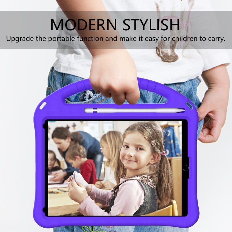 For iPad 10.2 2021 / 2020 / 2019 EVA Flat Anti Falling Protective Case Shell with Holder(Purple) - iPad 10.2 Cases by buy2fix | Online Shopping UK | buy2fix
