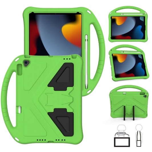 For iPad 10.2 2021 / 2020 / 2019 EVA Flat Anti Falling Protective Case Shell with Holder(Green) - iPad 10.2 Cases by buy2fix | Online Shopping UK | buy2fix