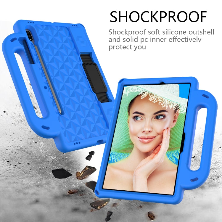 For Galaxy Tab S8 / Galaxy Tab S7 T870/T875 Diamond Series EVA Anti-Fall Shockproof Sleeve Protective Shell Case with Holder & Strap(Blue) by buy2fix