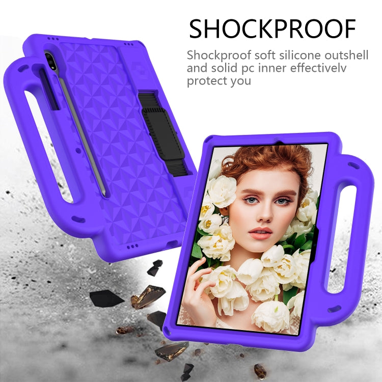 For Galaxy Tab S8 / Galaxy Tab S7 T870/T875 Diamond Series EVA Anti-Fall Shockproof Sleeve Protective Shell Case with Holder & Strap(Purple) by buy2fix