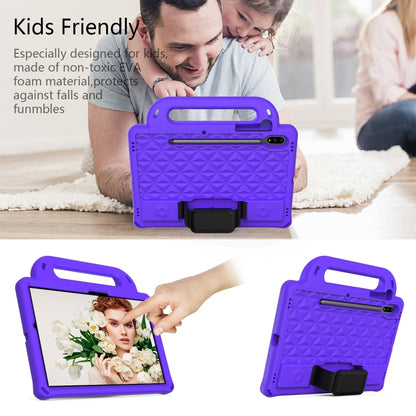For Galaxy Tab S8 / Galaxy Tab S7 T870/T875 Diamond Series EVA Anti-Fall Shockproof Sleeve Protective Shell Case with Holder & Strap(Purple) by buy2fix