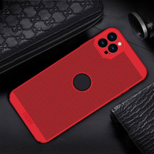 For iPhone 12 Pro Max MOFi Honeycomb Texture Breathable PC Shockproof Protective Back Cover Case(Red) by MOFI
