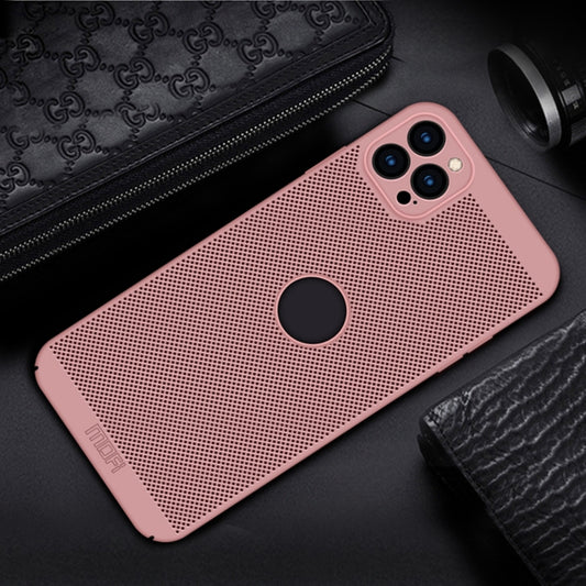 For iPhone 12 Pro Max MOFi Honeycomb Texture Breathable PC Shockproof Protective Back Cover Case(Rose Gold) by MOFI