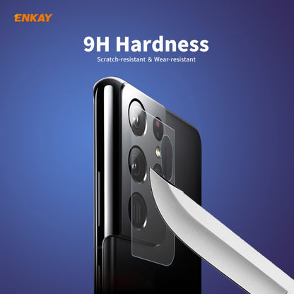 For Samsung Galaxy S21 Ultra ENKAY Hat-Prince 0.2mm 9H 2.15D Round Edge Rear Camera Lens Tempered Glass Film Protector - For Samsung by ENKAY | Online Shopping UK | buy2fix