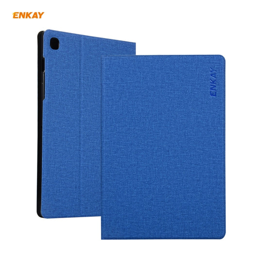 For Samsung Galaxy Tab A7 10.4 T500 / T505 2020 / 2022 ENKAY Coarse Cloth Pattern PU Leather + TPU Smart Case with Holder & Sleep / Wake-up Function(Dark Blue) - Other Galaxy Tab PC by ENKAY | Online Shopping UK | buy2fix