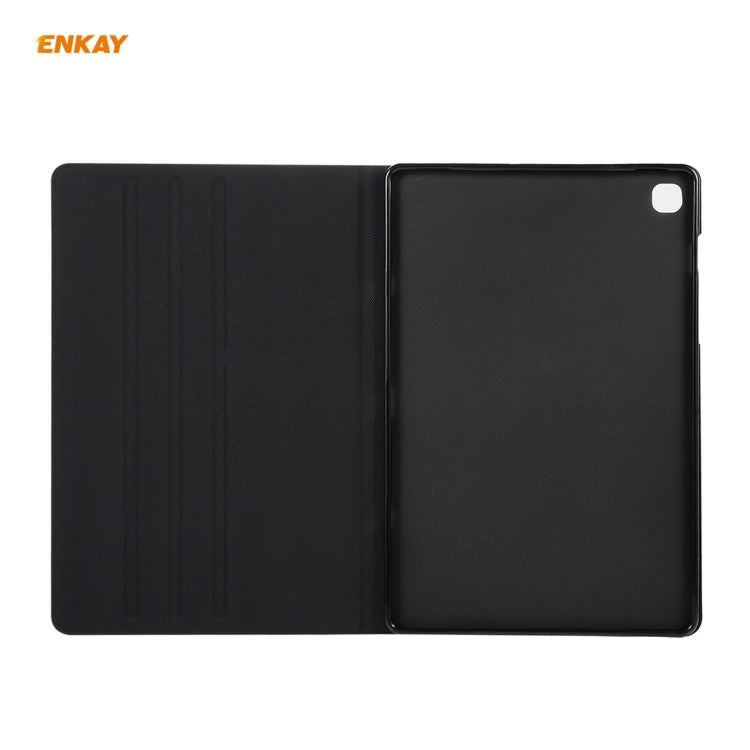 For Samsung Galaxy Tab A7 10.4 T500 / T505 2020 / 2022 ENKAY Coarse Cloth Pattern PU Leather + TPU Smart Case with Holder & Sleep / Wake-up Function(Black) - Other Galaxy Tab PC by ENKAY | Online Shopping UK | buy2fix