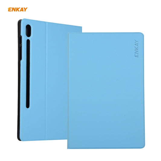 For Samsung Galaxy Tab S8 / Galaxy Tab S7 11.0 T870 / T875 ENKAY Horizontal Flip PU Leather + TPU Smart Case with Holder & Sleep / Wake-up Function(Light Blue) by ENKAY