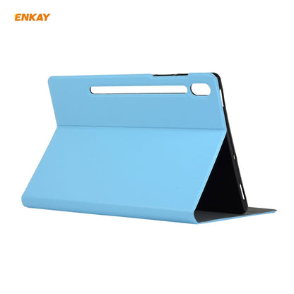For Samsung Galaxy Tab S8 / Galaxy Tab S7 11.0 T870 / T875 ENKAY Horizontal Flip PU Leather + TPU Smart Case with Holder & Sleep / Wake-up Function(Light Blue) by ENKAY