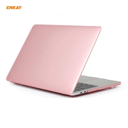 ENKAY 3 in 1 Crystal Laptop Protective Case + US Version TPU Keyboard Film + Anti-dust Plugs Set for MacBook Pro 13.3 inch A1708 (without Touch Bar)(Pink) - MacBook Pro Cases by ENKAY | Online Shopping UK | buy2fix