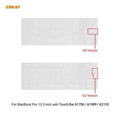 ENKAY 3 in 1 Crystal Laptop Protective Case + EU Version TPU Keyboard Film + Anti-dust Plugs Set for MacBook Pro 13.3 inch A1706 / A1989 / A2159 (with Touch Bar)(Transparent) - MacBook Pro Cases by ENKAY | Online Shopping UK | buy2fix