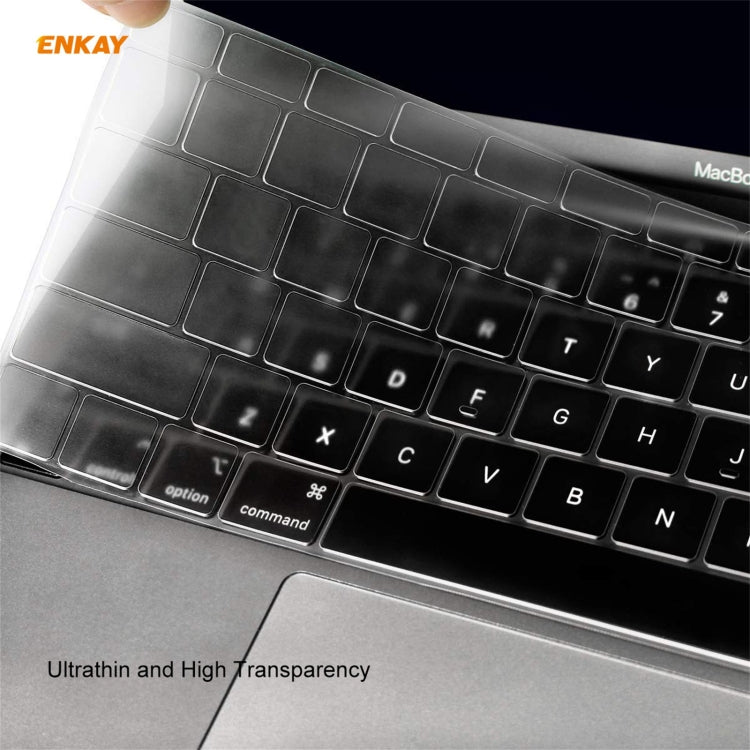 ENKAY 3 in 1 Crystal Laptop Protective Case + EU Version TPU Keyboard Film + Anti-dust Plugs Set for MacBook Pro 13.3 inch A1706 / A1989 / A2159 (with Touch Bar)(Transparent) - MacBook Pro Cases by ENKAY | Online Shopping UK | buy2fix