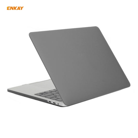 ENKAY 3 in 1 Matte Laptop Protective Case + US Version TPU Keyboard Film + Anti-dust Plugs Set for MacBook Pro 13.3 inch A1706 / A1989 / A2159 (with Touch Bar)(Grey) by ENKAY