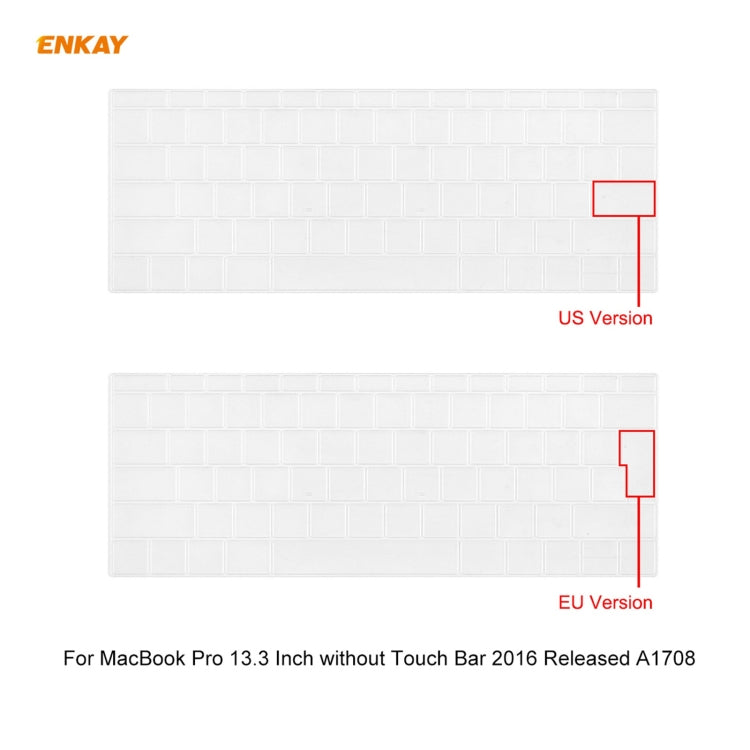 ENKAY 3 in 1 Matte Laptop Protective Case + US Version TPU Keyboard Film + Anti-dust Plugs Set for MacBook Pro 13.3 inch A1708 (without Touch Bar)(White) - MacBook Pro Cases by ENKAY | Online Shopping UK | buy2fix