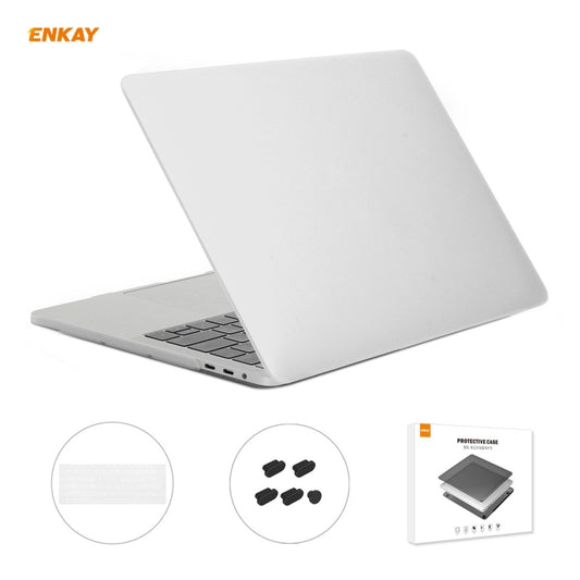 ENKAY 3 in 1 Matte Laptop Protective Case + EU Version TPU Keyboard Film + Anti-dust Plugs Set for MacBook Pro 13.3 inch A1708 (without Touch Bar)(White) - MacBook Pro Cases by ENKAY | Online Shopping UK | buy2fix