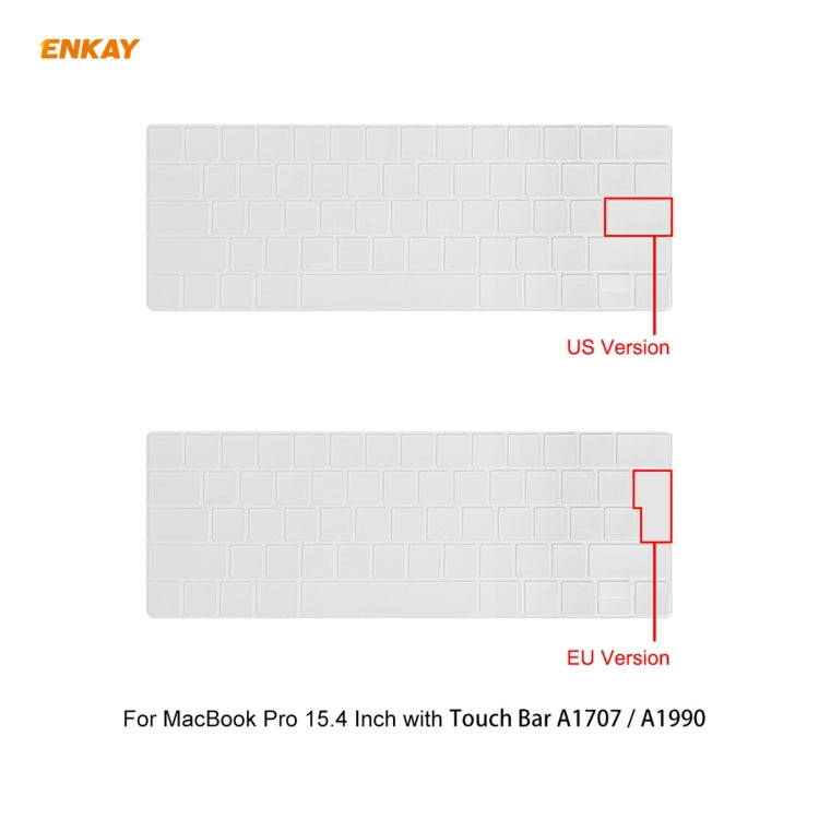 ENKAY 3 in 1 Matte Laptop Protective Case + EU Version TPU Keyboard Film + Anti-dust Plugs Set for MacBook Pro 15.4 inch A1707 & A1990 (with Touch Bar)(Black) - MacBook Pro Cases by ENKAY | Online Shopping UK | buy2fix