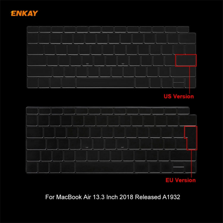 ENKAY 3 in 1 Crystal Laptop Protective Case + US Version TPU Keyboard Film + Anti-dust Plugs Set for MacBook Air 13.3 inch A1932 (2018)(Grey) - MacBook Air Cases by WIWU | Online Shopping UK | buy2fix