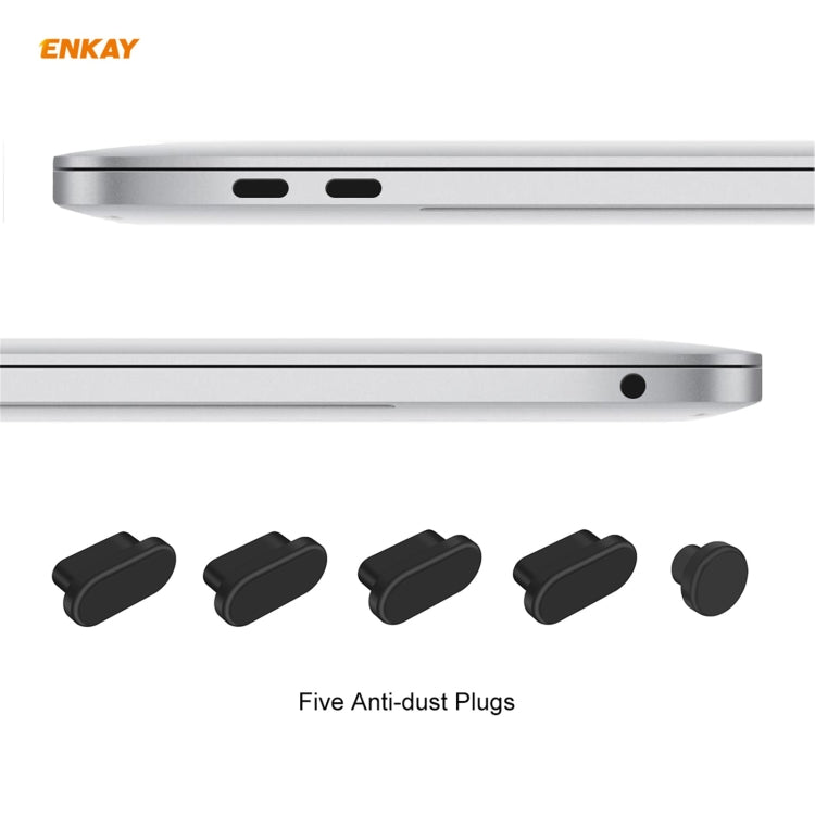 ENKAY 3 in 1 Crystal Laptop Protective Case + US Version TPU Keyboard Film + Anti-dust Plugs Set for MacBook Air 13.3 inch A1932 (2018)(Dark Blue) - MacBook Air Cases by WIWU | Online Shopping UK | buy2fix