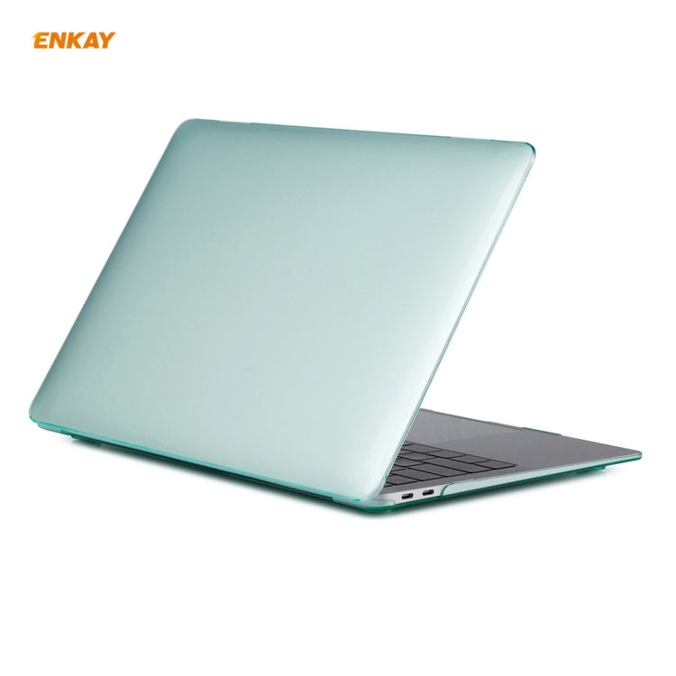 For MacBook Air 13.3 inch A1932 2018 ENKAY 3 in 1 Crystal Laptop Protective Case and EU Version TPU Keyboard Film and Anti-dust Plugs Set(Green) - MacBook Air Cases by ENKAY | Online Shopping UK | buy2fix