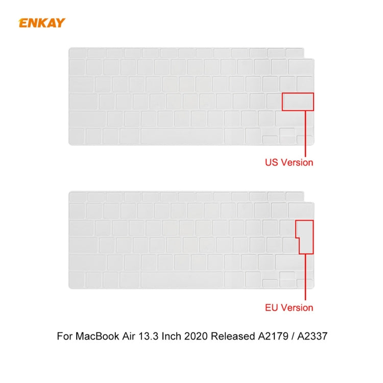 ENKAY 3 in 1 Matte Laptop Protective Case + US Version TPU Keyboard Film + Anti-dust Plugs Set for MacBook Air 13.3 inch A2179 & A2337 (2020)(White) - MacBook Air Cases by ENKAY | Online Shopping UK | buy2fix