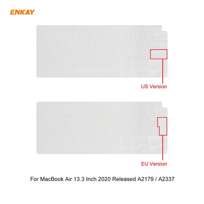 ENKAY 3 in 1 Matte Laptop Protective Case + US Version TPU Keyboard Film + Anti-dust Plugs Set for MacBook Air 13.3 inch A2179 & A2337 (2020)(White) - MacBook Air Cases by ENKAY | Online Shopping UK | buy2fix