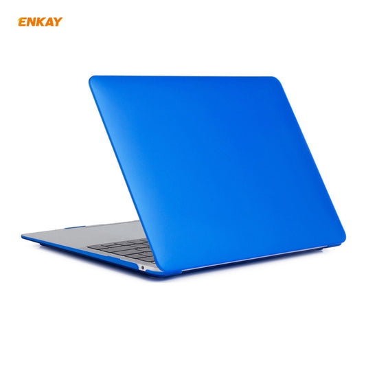 ENKAY 3 in 1 Matte Laptop Protective Case + EU Version TPU Keyboard Film + Anti-dust Plugs Set for MacBook Air 13.3 inch A2179 & A2337 (2020)(Dark Blue) by ENKAY