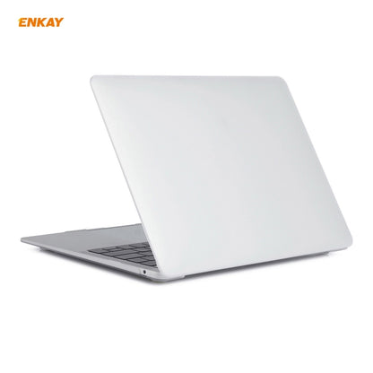 ENKAY 3 in 1 Matte Laptop Protective Case + EU Version TPU Keyboard Film + Anti-dust Plugs Set for MacBook Air 13.3 inch A2179 & A2337 (2020)(White) - MacBook Pro Cases by ENKAY | Online Shopping UK | buy2fix