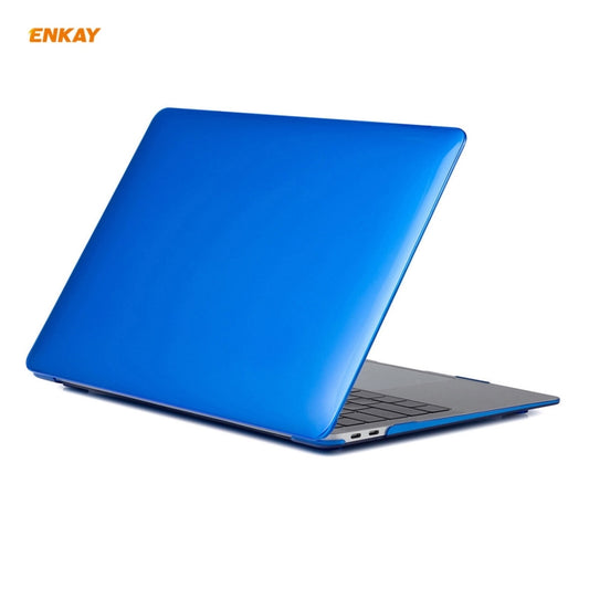 For MacBook Air 13.3 inch A2179 & A2337 2020 ENKAY 3 in 1 Crystal Laptop Protective Case + EU Version TPU Keyboard Film + Anti-dust Plugs Set(Dark Blue) by ENKAY
