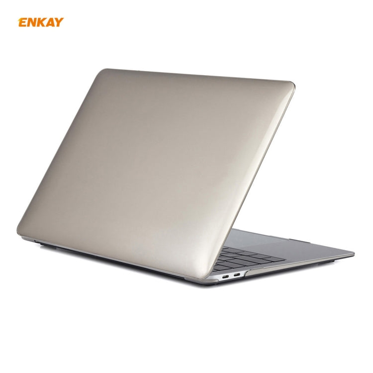 For MacBook Air 13.3 inch A2179 & A2337 2020 ENKAY 3 in 1 Crystal Laptop Protective Case + EU Version TPU Keyboard Film + Anti-dust Plugs Set(Grey) - MacBook Air Cases by ENKAY | Online Shopping UK | buy2fix