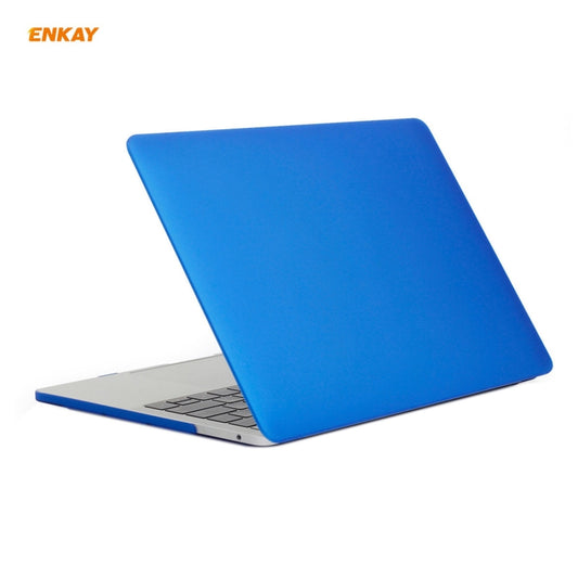 ENKAY 3 in 1 Matte Laptop Protective Case + US Version TPU Keyboard Film + Anti-dust Plugs Set for MacBook Pro 13.3 inch A2251 & A2289 & A2338 (with Touch Bar)(Dark Blue) by ENKAY