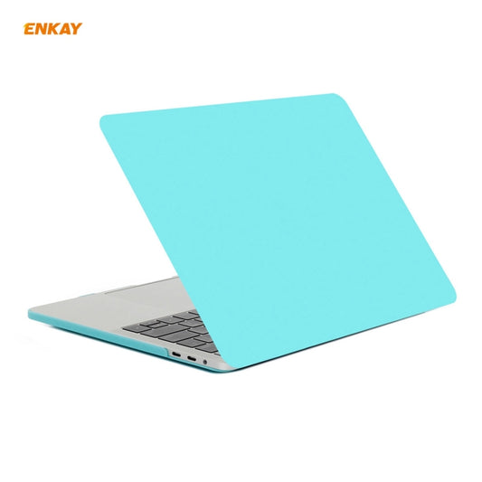 ENKAY 3 in 1 Matte Laptop Protective Case + US Version TPU Keyboard Film + Anti-dust Plugs Set for MacBook Pro 16 inch A2141 (with Touch Bar)(Cyan) by ENKAY
