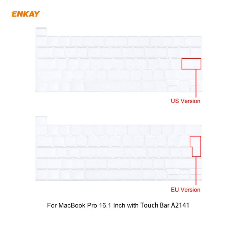 ENKAY 3 in 1 Crystal Laptop Protective Case + US Version TPU Keyboard Film + Anti-dust Plugs Set for MacBook Pro 16 inch A2141 (with Touch Bar)(Grey) - MacBook Pro Cases by ENKAY | Online Shopping UK | buy2fix