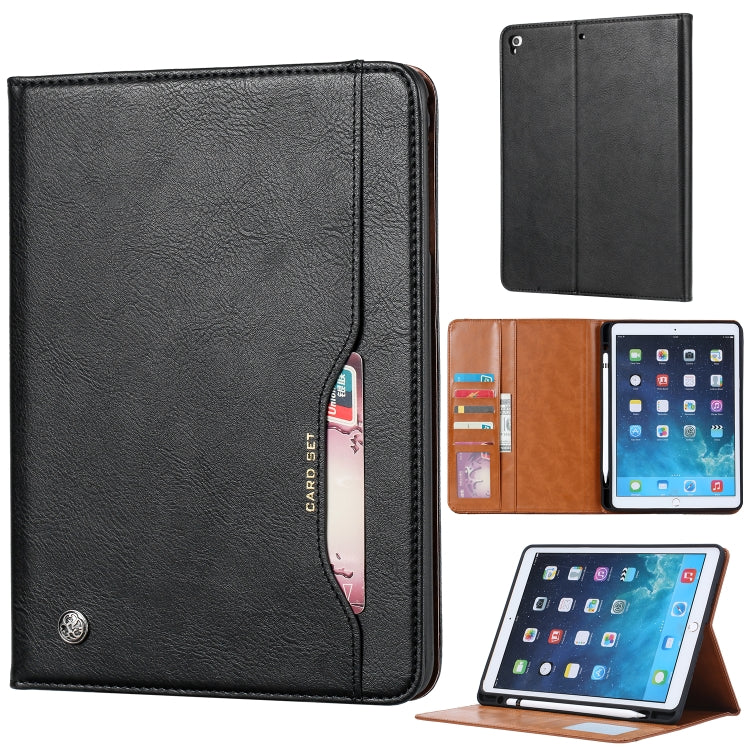 Knead Skin Texture Horizontal Flip Leather Case for iPad 9.7 2018 / 2017 / Air / Air 2/Pro 9.7, with Photo Frame & Holder & Card Slots & Wallet(Black) - iPad Pro 9.7 inch Cases by buy2fix | Online Shopping UK | buy2fix