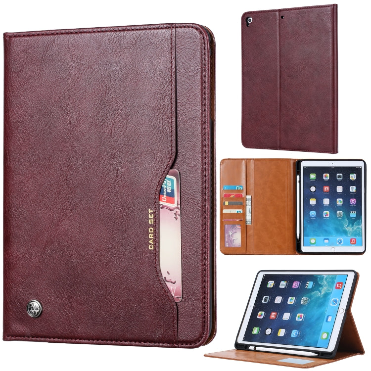 Knead Skin Texture Horizontal Flip Leather Case for iPad 9.7 2018 / 2017 / Air / Air 2/Pro 9.7, with Photo Frame & Holder & Card Slots & Wallet(Wine Red) - iPad Pro 9.7 inch Cases by buy2fix | Online Shopping UK | buy2fix