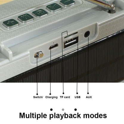 T&G TG280 Solar Power Charging Bluetooth Speakers with Flashlight, Support TF Card / FM / 3.5mm AUX / U Disk / Hands-free Call(Black) - Desktop Speaker by T&G | Online Shopping UK | buy2fix