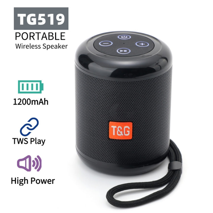 T&G TG519 TWS HiFi Portable Bluetooth Speaker Subwoofer Outdoor Wireless Column Speakers Support TF Card / FM / 3.5mm AUX / U Disk / Hands-free Call(Black) - Desktop Speaker by T&G | Online Shopping UK | buy2fix