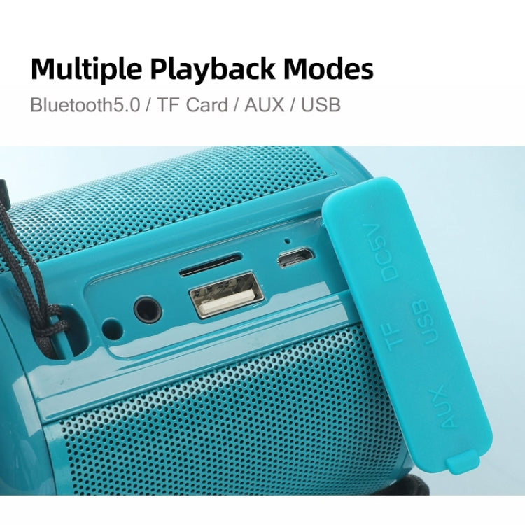 T&G TG519 TWS HiFi Portable Bluetooth Speaker Subwoofer Outdoor Wireless Column Speakers Support TF Card / FM / 3.5mm AUX / U Disk / Hands-free Call(Peacock Blue) - Desktop Speaker by T&G | Online Shopping UK | buy2fix